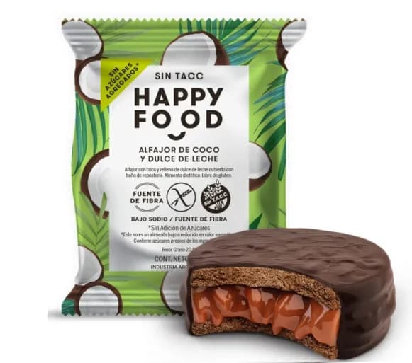 Alfajor coco/dulce de leche happy food