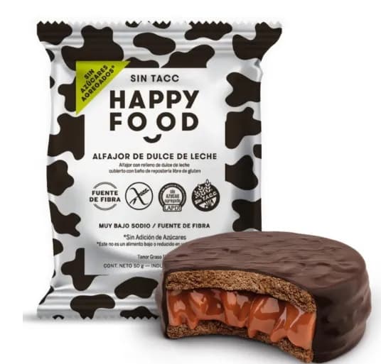 Alfajor dulce de leche sin azucar happy food