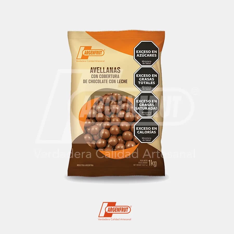 Avellanas con chocolate leche argenfrut