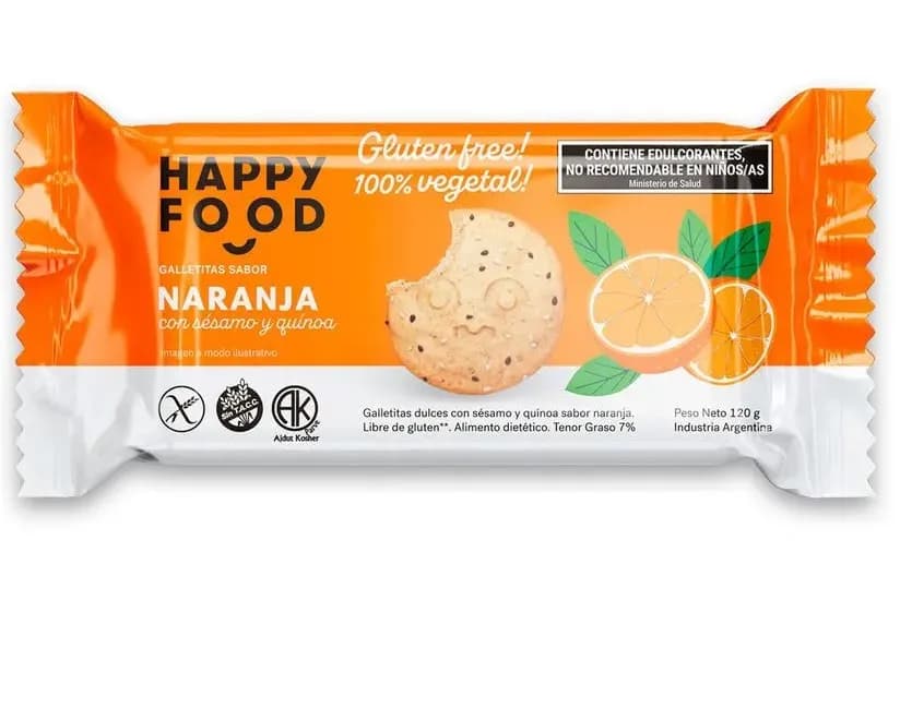 Galleta de naranja happy food