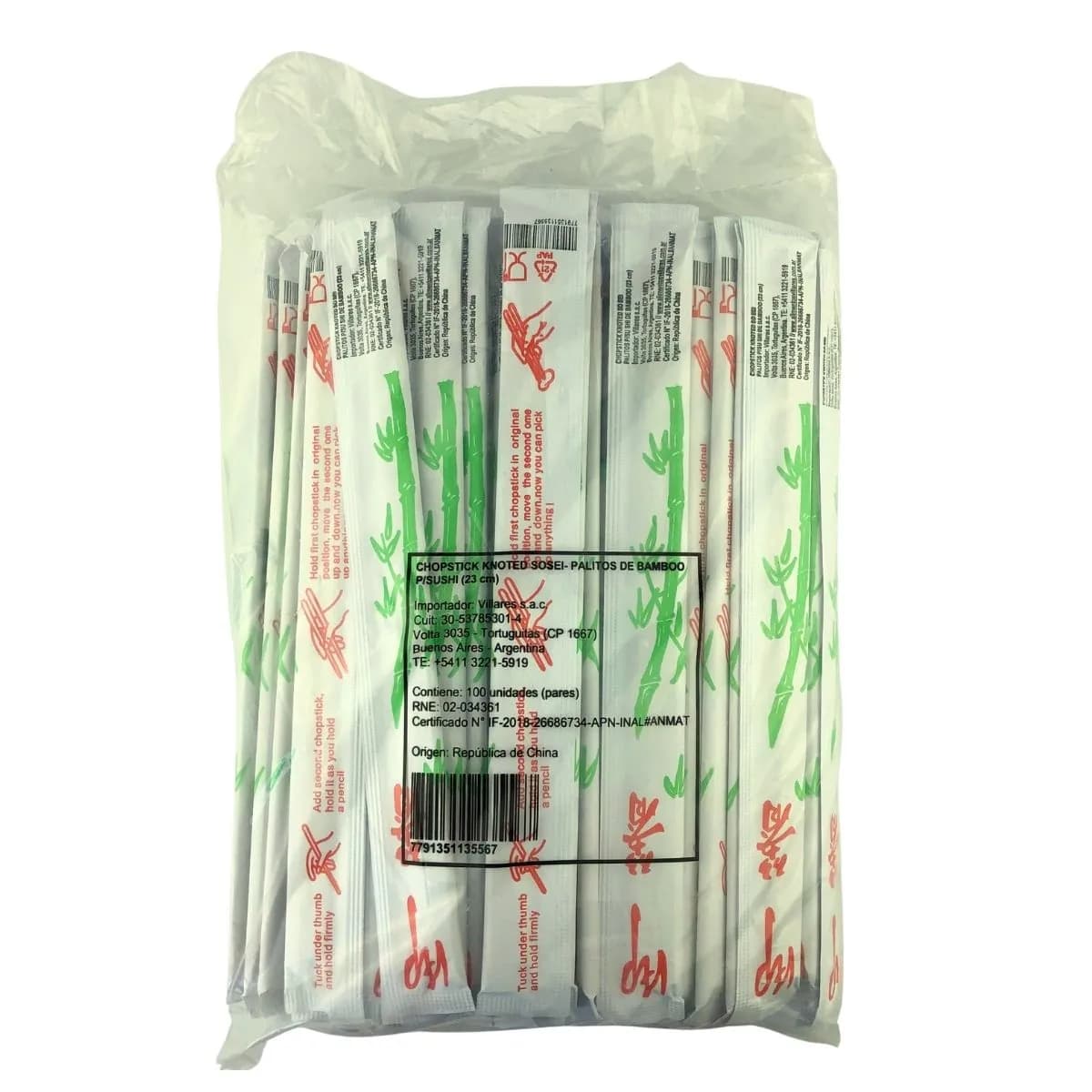 Palitos p/sushi bambu (chopsticks) x100pares