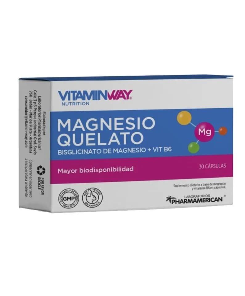 Magnesio quelato cápsulas Vitaminway
