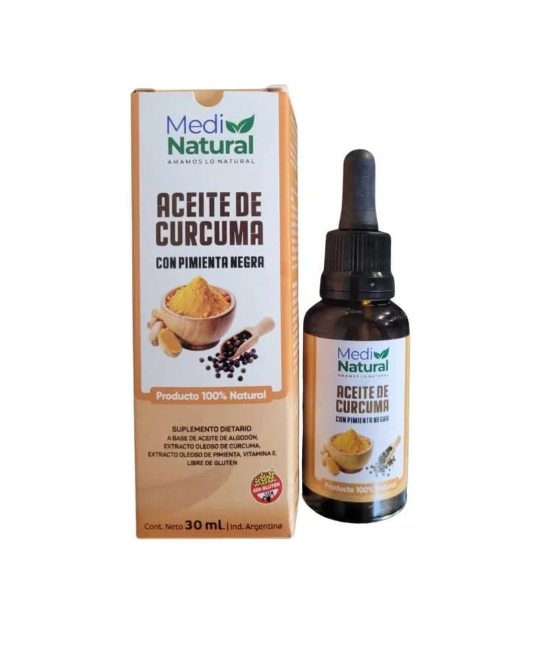 Aceite de curcuma con pimienta negra
