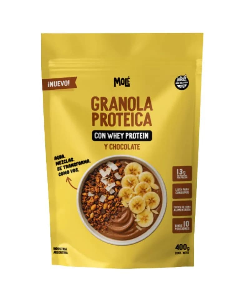 Granola proteica y chocolate mole