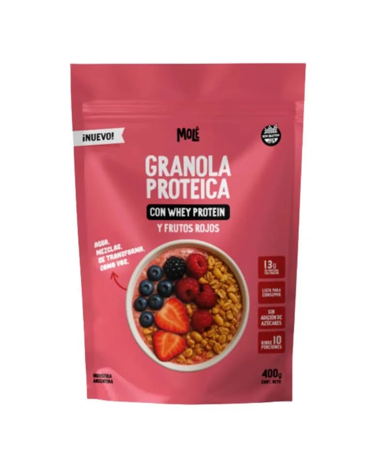 Granola proteica y frutos rojox mole