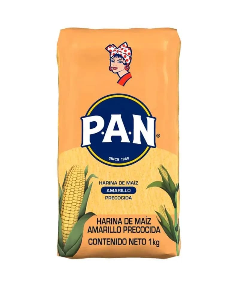 Harina Pan maiz amarillo para arepasx1kg
