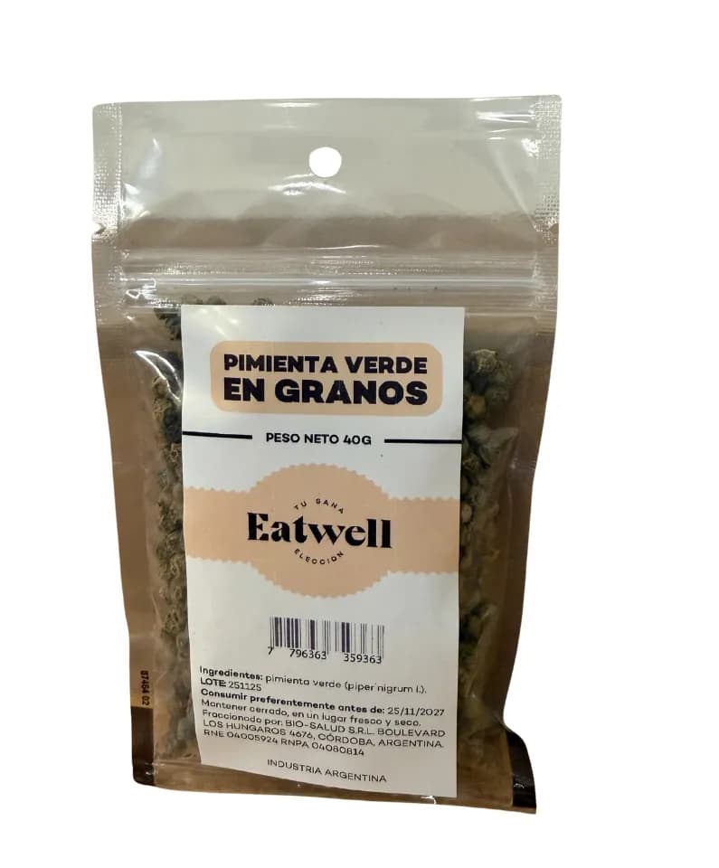 Pimienta verde en granos pouch eat