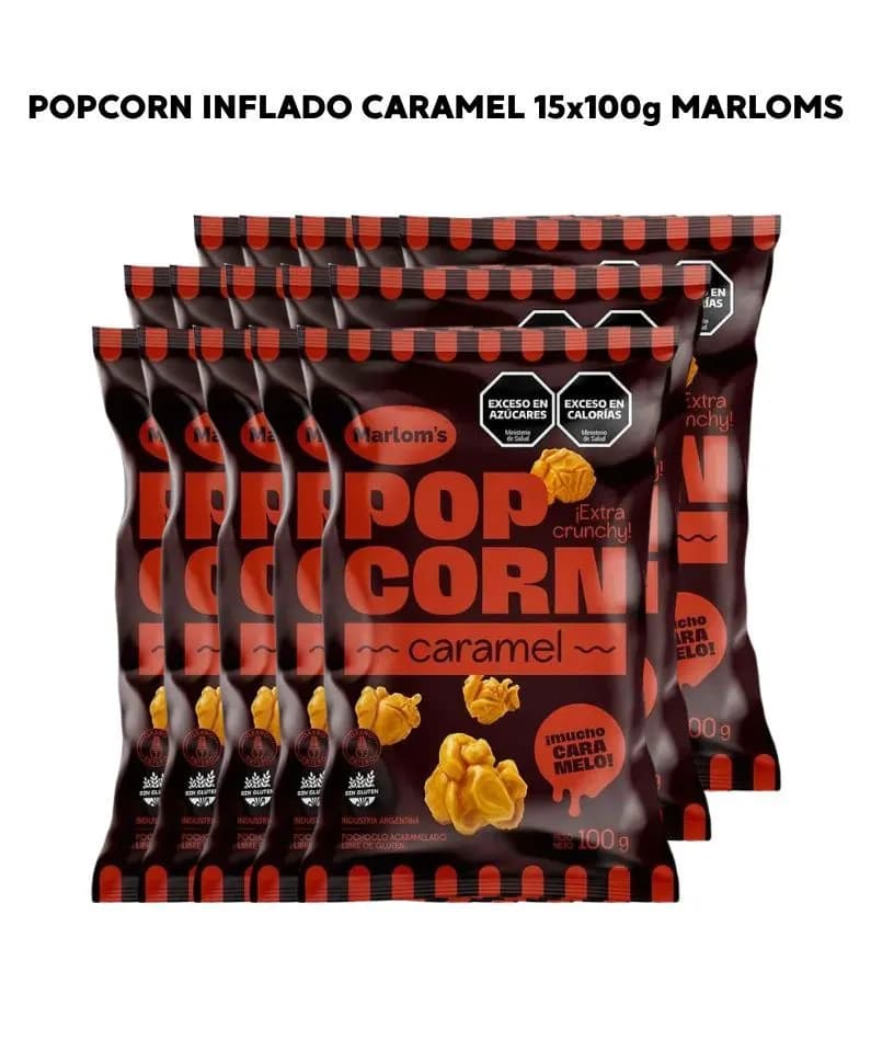 Popcorn inflado caramel 15x100g Marloms