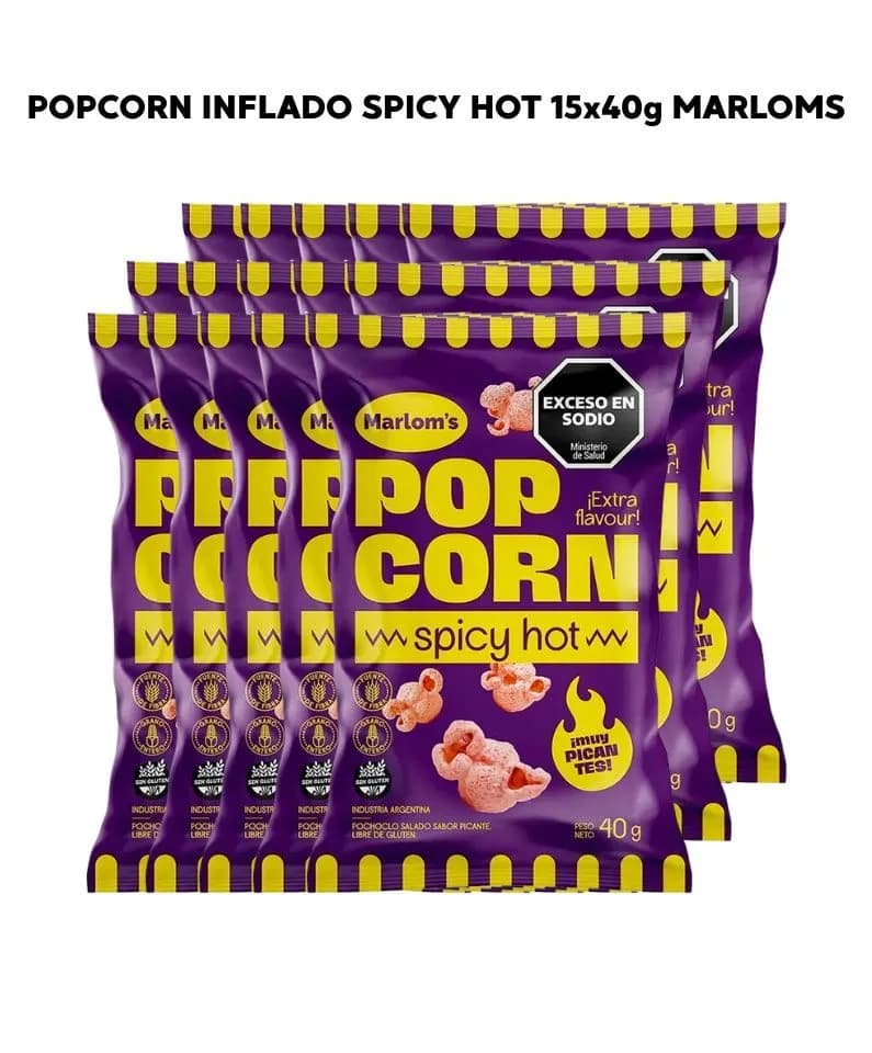 Popcorn inflado spicy hot 15x40g Marloms