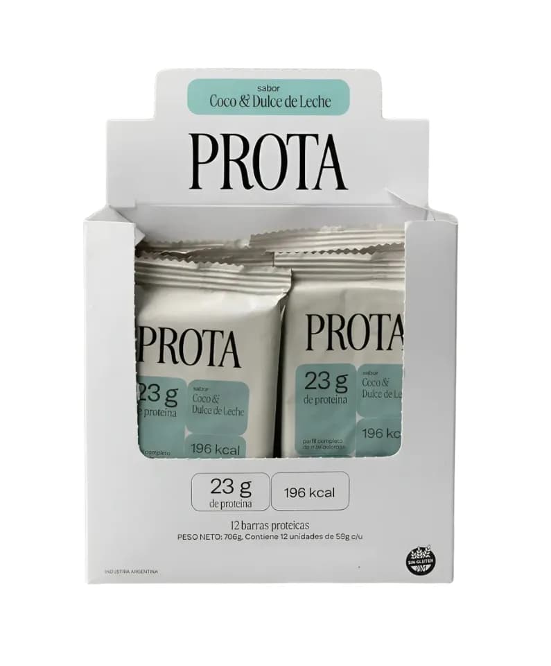 Barra Prota de proteina sabor coco y dulce de leche