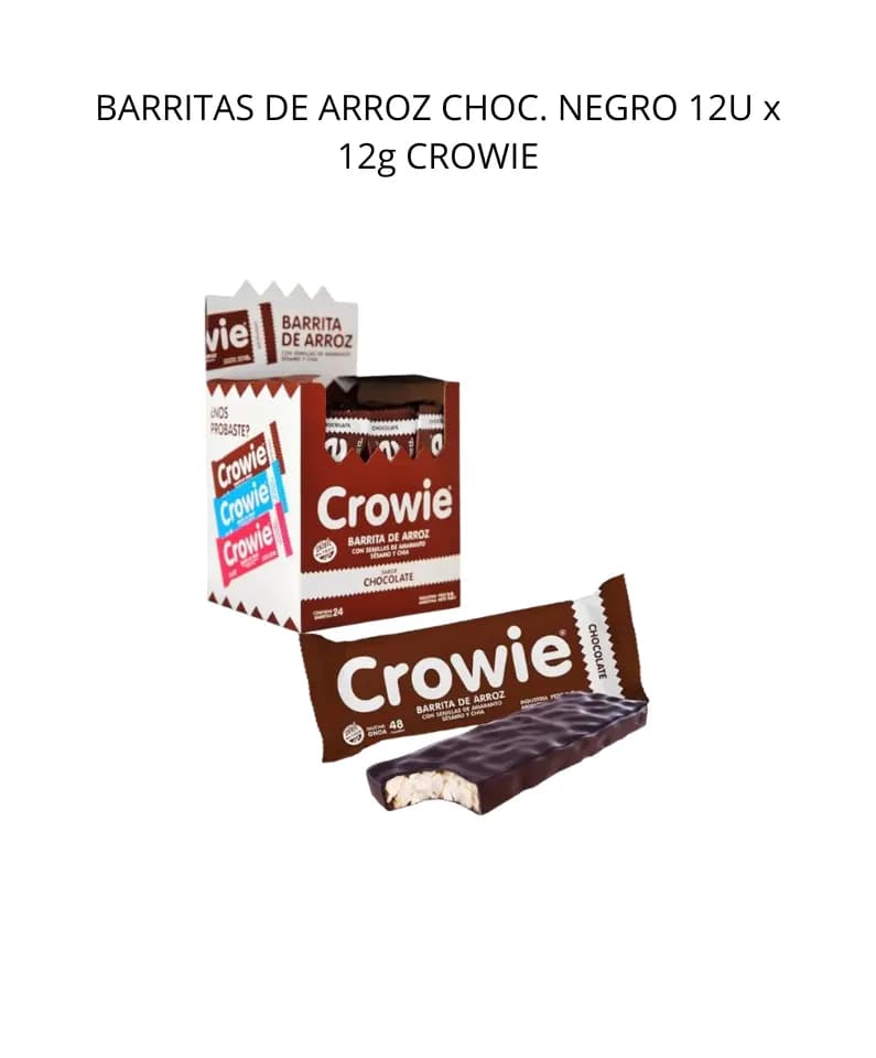 Barritas de arroz choc. negro Crowie