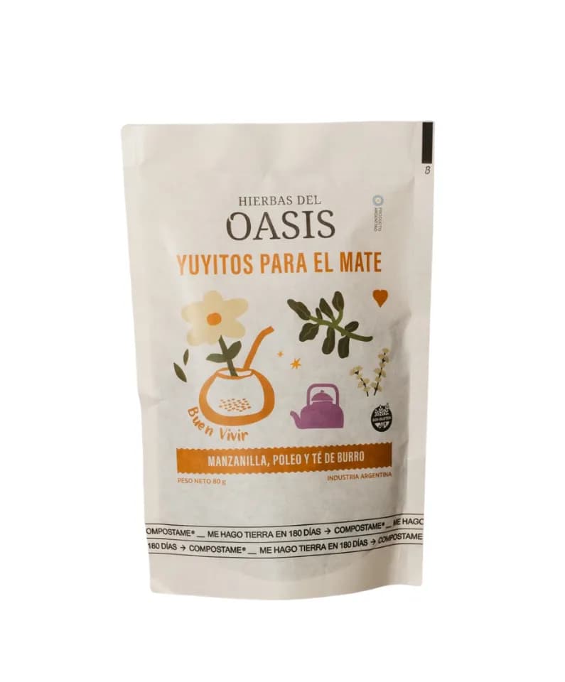 Yuyitos para el mate buen vivir manzanilla, poleo y te de burro Oasis