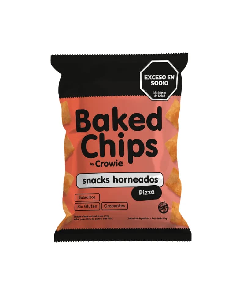 Snacks baked chips Crowie pizza