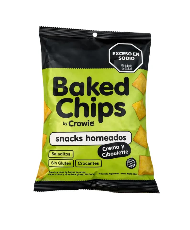 Snacks baked chips Crowie ciboulette