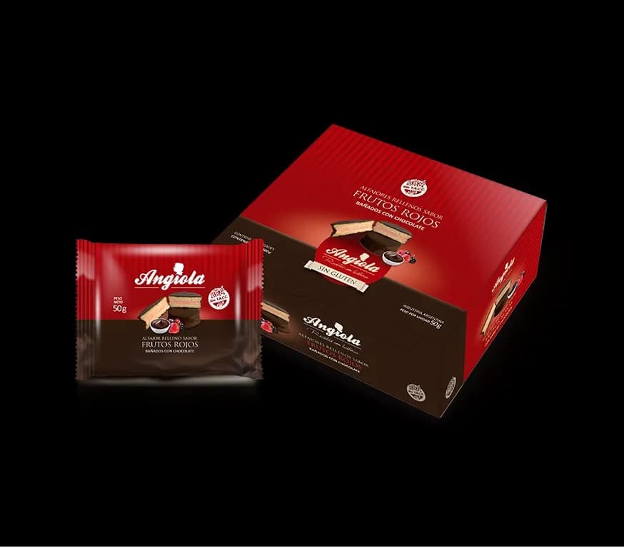 Alfajores de frutos rojos bañados Angiola